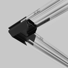 Изображение Basic System Коннектор угловой для монтажа в натяжной потолок однофазного шинопровода черный 85235/00