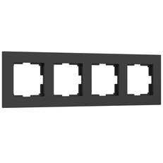 Изображение Рамка на 4 поста Slab (черный матовый) W0042908