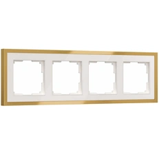 Изображение Рамка на 4 поста Baguette (белый/золотистая латунь) W0042853