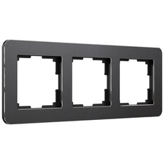 Изображение Рамка на 3 поста Platinum черный алюминий W0032608