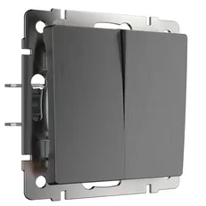 Изображение Выключатель двухклавишный проходной (графит рифленый) W1122004