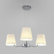 Изображение Подвесная люстра с тканевыми абажурами Amaretto 60155/3 хром